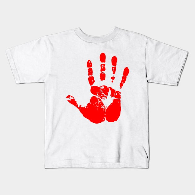 Red handed Kids T-Shirt by rheyes